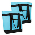 2Pk Insulated Reusable Tote Bag for Grocery Shopping for Women/Men, Pizza/Food Delivery Bag to Keep Food Cold/Hot for Professional Catering, Cooler bags for Travel/Beach/Picnic, Blue