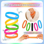 100 Pieces Colored Silicone Wristbands Bulk Rubber Bracelets, Plain Rubber Bracelets-10 Mix Colors For Adults Teens