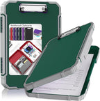 Thicker Clipboard with Storage, Internal Pen Pouch Included, A4 / Letter Size, Heavy Duty Clip Boards 8.5x11 with Double Clips, Plastic Shockproof Clipboards Contractor for Driver Teacher