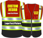 BeautyWill Custom Logo Safety Vest Class2 High Visibility Reflective Vest Breathable Construction Vest