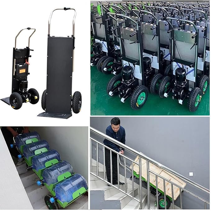 880lb Electric Stair Climbing Hand Trucks Dolly Cart for Moving, Heavy Duty Stair Climber Cart 1200W Powered Stair Climbing Hand Truck, Green