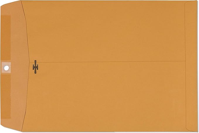 EnDoc 9x12 Clasp Envelopes – Brown Kraft Catalog Envelopes with Clasp Closure & Gummed Seal – 28lb Heavyweight Paper Envelopes for Home, Office, Business, Legal or School – 100 Pack