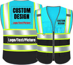 BeautyWill Custom Logo Safety Vest Class2 High Visibility Reflective Vest Breathable Construction Vest