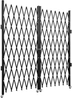 VEVOR Double Folding Security Gate, 87" H x 150" W Folding Door Gate, Steel Accordion Security Gate, Flexible Expanding Security Gate, 360° Rolling Barricade Gate, Scissor Gate or Door with Keys
