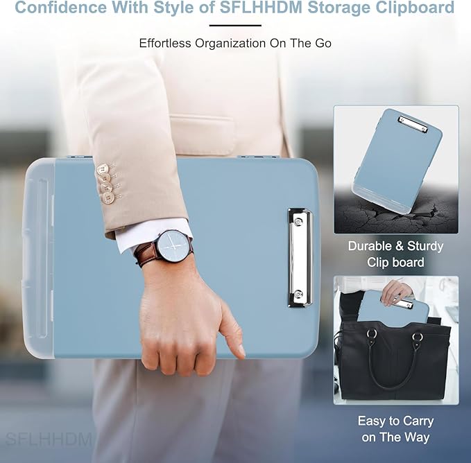 SFLHHDM Clip Boards 8.5x11 with Storage, Heavy Duty Storage Clipboard, Nursing Clipboard Folder with Pen Holder, Clipboards with Low Profile Clip, Nurse Clipboards Binder Case for Classroom