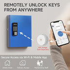 WeHere 32 Key Lock Box Wall Mount, APP Bluetooth/OTP/Wi-Fi/Fixed Code/Key Unlock, Smart Key Cabinet with Tag, Key Organizer Holder box with Management Directory for School, Office, Realtor, Hotel