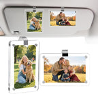 2Pcs Visor clips for cars,Car picture holder.Acrylic car picture frame for car accessories. Universal magnetic car visor photo clip for adding family or personal photos,Gifts for Christmas.