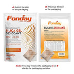 10g x 10 packs Fonday Rechargeable Silica Gel Desiccant Packets Food Grade Fast Reactivate Desiccant Bags Moisture Indicating Orange to Green