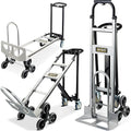 3 in 1 Industrial Convertible Hand Truck Dolly Heavy Duty, 1000LB Capacity Stair Climbing Dolly Cart, Aluminum Collapsible Utility Dolly with Wheels, 3 Positions for Transport, Moving