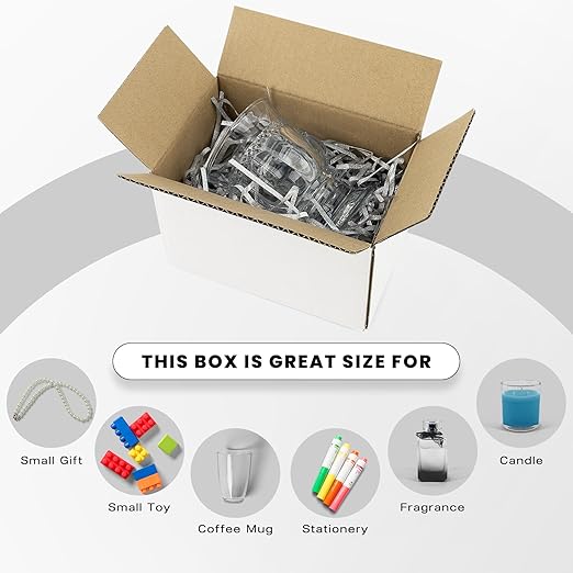 Golden State Art, 6x4x4 Shipping White Boxes, Corrugated Cardboard Box for Small Business, Mailing Gift Box, Candle Packing Box, 28 Pack