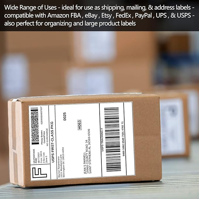 SJPACK 6000 Half Sheet Laser/Ink Jet Shipping Labels Mailing Blank White Labels