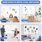 WALGLASS Large White Board Dry Erase for Wall, 48'' x 36'' Double-Sided Magnetic Whiteboard with Aluminium Frame, Hanging & Wall Mount for Home Office School