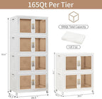 Large Stackable Storage Bins with 2 Lids, 990QT-165QT*6Tier Foldable Cabinet for Closet Organizers, Plastic Storage Containers Box with Wheels