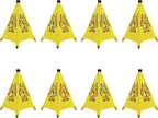 Caution Wet Floor Sign with Storage Tube, 20In Pop Up Wet Safety Signs 8Pcs Floor Safety Sign Warning Caution Cone for Restaurant, Commercial & Office Use