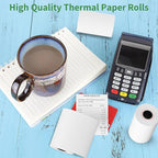 2 1/4" x 50' feet Thermal Paper, POS Cash Register Receipt Rolls, 50 Rolls Receipt Paper, Fits All POS Cash Registers