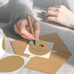 4 Inch Large Brown Circle Thermal Labels, Self-Adhesive Round Inventory Stickers, Multi-Purpose Round Roll Thermal Printing Stickers for Business and Domestic Use-300 Labels/Roll