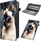 Car Registration and Insurance Holder, Leather Car Glove Box Organizer, Cool Car Accessories for ID, Driver's License Cards & Essential Document,business cards,Men&Women,Watercolor Cats