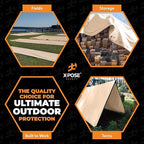 Heavy Duty Tan Poly Tarp 6' X 8' - Bulk Full Pallet (750 Pack) - Multipurpose Protective Cover - Durable, Weather Proof & Tear Resistant - 12 Mil Thick Polyethylene - by Xpose Safety