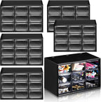 Amyhill 6 Pcs Mini Drawer Organizer Small Organizer with 9 Drawers Plastic Desktop Craft Storage Box for Office Home Room Jewelry Cosmetics Collection(Black)