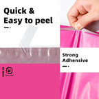 POLYSELLS 500 pcs 10x13 Inches Pink Poly Mailers Shipping Envelopes, Strong Adhesive Sealing, Waterproof, and Tear-resistant Postal Mailing Bags for Clothing, Books, and Accessories