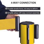 OangeStar 6 Packs Crowd Control Stanchions w/10ft Retractable Belt, Crowd Control Barriers Set w/1 Sign, Rubber Base, Ideal for High Traffic Areas, Queue Management