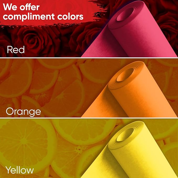 48" x 1200" (100 ft) Orange Kraft Paper Roll (Value Pack of 2), 45 lbs Thickness, Made in USA Colored Kraft Paper for School, Bulletin Board - Odorless, Non-Toxic, Safe for Kids