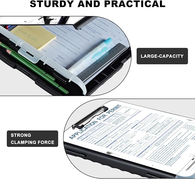 Heavy Duty Plastic Storage Clipboard with Low Profile Clip, Pen Holder, Teacher Must Haves, Office Supplies, Yellow Bird on Branch