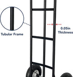 Olympia Tools 600 Lb Steel Hand Truck with P Handle and 10" Pneumatic Wheels for Home and Office Use