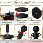 6PCS Black Stanchions Posts with 4PCS 5 ft Black Velvet Rope, Black Velvet Rope Stanchion Set Crowd Control Barriers, Stanchions and Velvet Ropes Red Carpet Poles for Party Supplies
