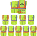 Safety Vest Customize Logo with 5 Pockets & Zipper Reflective High Visibility Vest Class 2 Outdoor Workwear