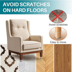 Ansible 24 Pcs Chair Leg Floor Protectors Square, Silicone Felt Furniture Leg Pads Caps Covers for Hardwood Floors (Fit:1-1/16" to 1-5/8")