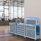 LARBANKE Tool Chest Combination with 3 Different Types,Rolling Tool Chest with Stainless Countertop,360°Wheels and Foot Pads,Tool Cabinet with Connection Buckle,Can Connect Together