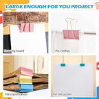 24 Pack 4 Color 3 Inch Jumbo Binder Clips, Extra Large Binder Clips Heavy Duty Paper Clamps for Office and Home Supplies