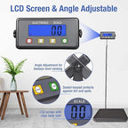 Surmountway Industrial Shipping Scale 660lbs with Anti-Slip Aluminium Platform, 11.8" x 11.8" Black Portable Digital Postal Scale for Shipping Packages Luggages with Tare/Count/Auto-Off Functions