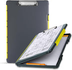 Dexas Legal Size XL Slimcase 2 Storage Clipboard, Gray with Yellow Clip, 15.5" x 10.5"