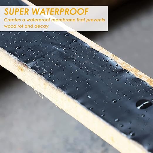 4" x 50' Deck Joist Tape, 2 Pack Waterproof Seal Butyl Deck Tape, Weather Resistance Self-Adhesive Flashing Tape for Wood Joists and Beams