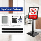 Sign Stand 11x17inch Pedestal Sign Holder Poster Stand 3Packs Adjustable Floor Standing Sign Holder with Heavy Duty Display Stand for Indoor Outdoor Business Store Sign Holders(Black)