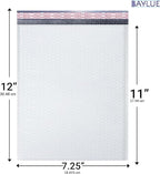 White 7.25x12 Inch Poly Bubble Mailers #1 | Self Seal Padded Envelopes | Air Cushioned Bubble Mailer | Usable Size 7.25x11 Inch | 100 Pack Bulk | Waterproof | Lightweight Mailing Shipping Bags