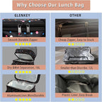 Expandable Insulated Lunch Box, Double Deck Lightweight Large Lunch Bag Tote Leakproof Cooler Bags for Women Adults Work Outdoor Picnic Daytrip, Polka Dots, 16L