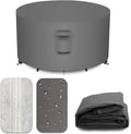 Heavy Duty Patio Furniture Covers Waterproof, 600D Round Outdoor Furniture Cover Waterproof for Sectional Sofa Couch, Outdoor Dining Table and Chair Set Covers 54"DIA x 28"H, Grey
