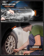 Work Light, Magnetic Rechargeable Light with 4 Modes & 150°Rotatable, 1200LM Waterproof Portable Light with 360° Rotating Hook for Emergency Car Repair, Outdoor Work (2 Packs Upgrade)