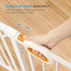 Stair Baby Gate 57-66 Inch, Extra Wide Safety Gate for Baby Pet Adjustable Dog Gates Indoor Extra Wide Gates Pressure Mounted for Toddler Pet for House Stairway Doorway White (30.5'' Tall)