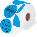 2 Inch Blue Round Thermal Labels,600 Labels/Roll Self-Adhesive Circle Inventory Stickers, Multi-Purpose Round Roll Thermal Printing Stickers for Business and Domestic Use