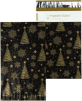Inspired Mailers - Holiday Poly Mailers 6x9-100 Pack - Christmas Trees and Snowflakes (Black/Gold) - Small Shipping Bags 6x9 - Small Package Bags