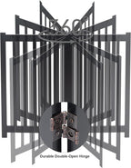 LZRS Freestanding Extra Wide Dog Gate 30 inch Tall - 4 Panels Solid Wooden Pet Gate for Doorways, Stairs, Hallways,Kitchens& Long Areas, Expandable & Foldable with Support Feet,Indoor Use,Black