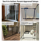 Baby Gates Extra Wide 48-53 Inch Large Baby Gate for Stairs Tension Pet Dog Gates Indoor for Doorways No Drilling Pressure Mounted Pet Gates for Kids