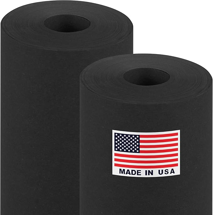 18" x 1200" (100 ft) Black Kraft Paper Roll (Value Pack of 2), 45 lbs Thickness, Made in USA Colored Craft Paper for School, Bulletin Board - Odorless, Non-Toxic, Safe for Kids