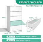 5 Drawer Lateral File Cabinets with Lock Office Filing Cabinet Steel Storage Cabinet Wide Horizontal Filing Metal Cabinets for Files Legal/Letter/A4 Size Assembly Required Assembly Required