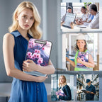 Clipboard with Storage Box & Pen Holder,Heavy Duty Clip Boards 8.5x11 for Nursing,High Capacity,School & Office Supplies,Cherry Blossom Mount