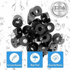 Helffer 20 Pack 3/8" ID Black Angle Beveled Washers for Cable Railing, Stainless Steel 30 Degree Washers for 1/8" 3/16" 5/32" Stair Deck Cable Railing Kits